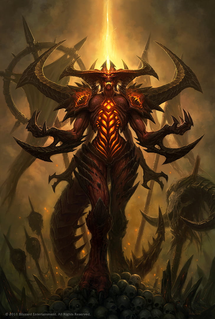 Diablo III, skull, Blizzard Entertainment, demon, HD wallpaper