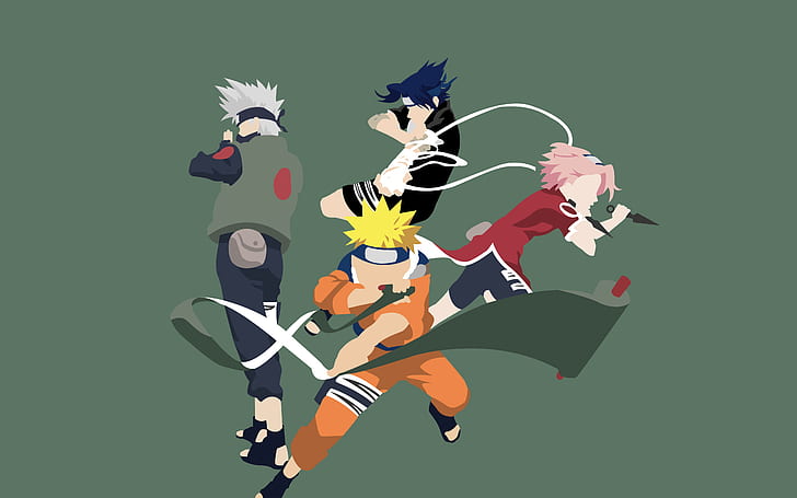 Anime, Naruto, Kakashi Hatake, Naruto Uzumaki, Sakura Haruno, HD wallpaper