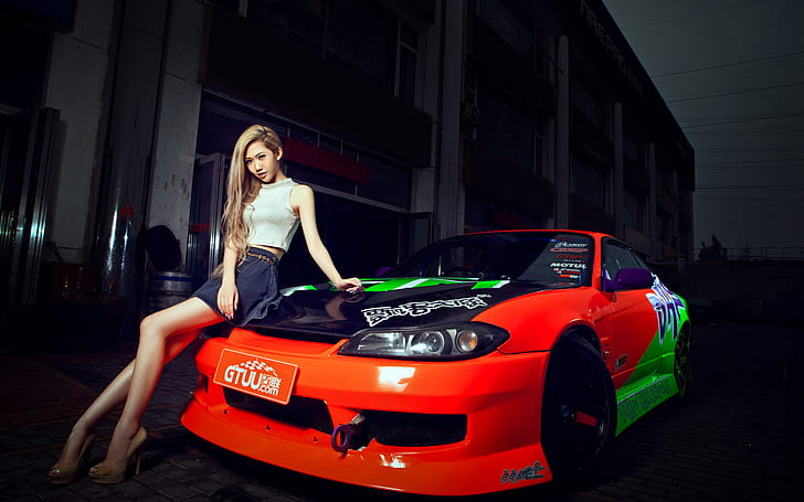 machine, auto, girl, model, S15, Asian, car, nissan silvia HD wallpaper