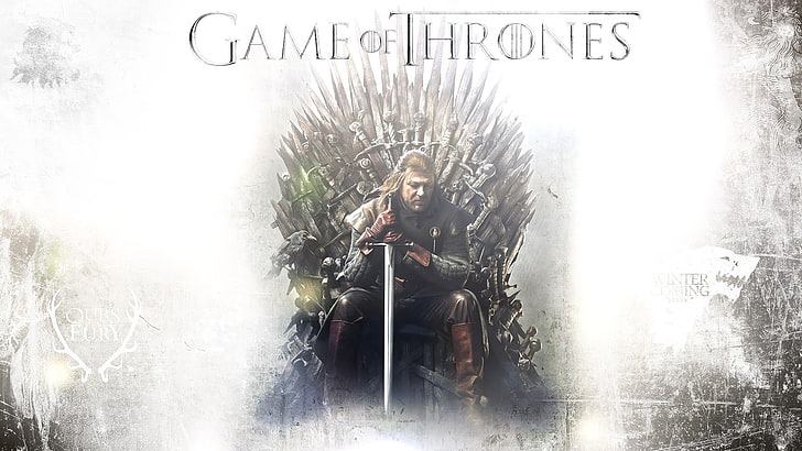 Game of Thrones, Ned Stark, Iron Throne, communication, text, HD wallpaper