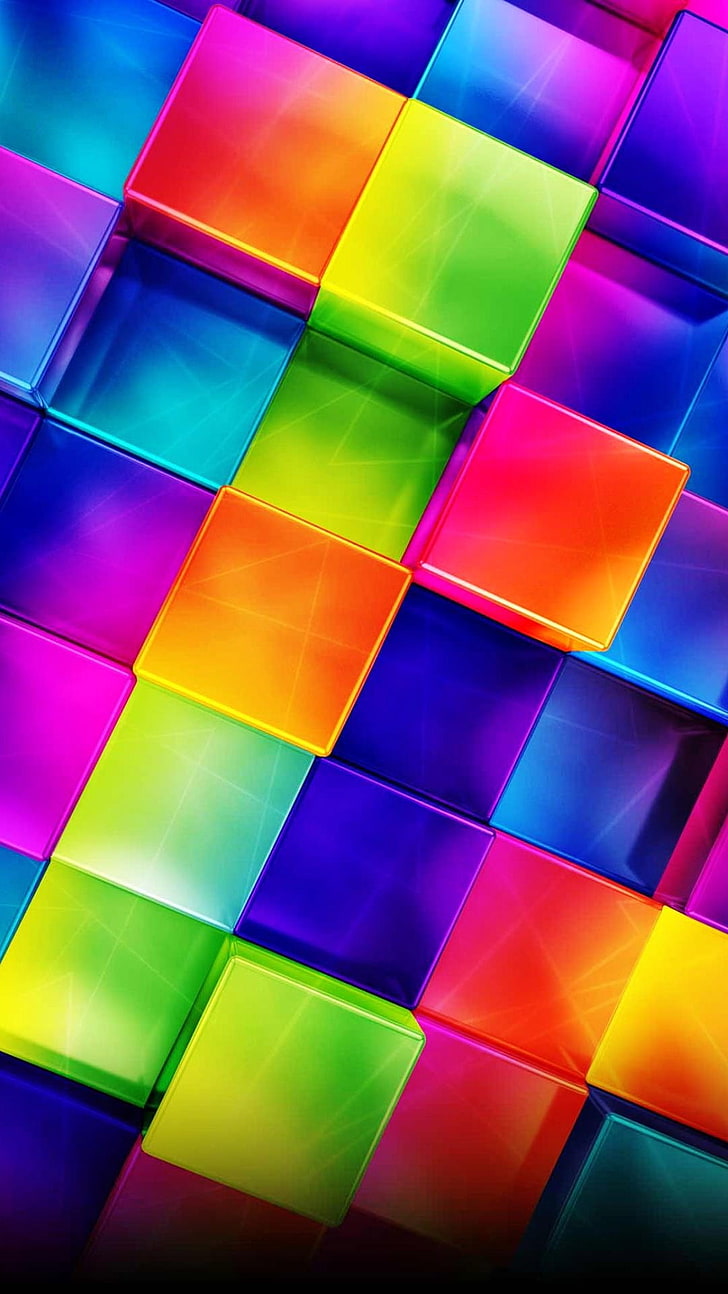 HD wallpaper: 3D Colorful Geometric, multicolored blocks digital wallpaper  | Wallpaper Flare