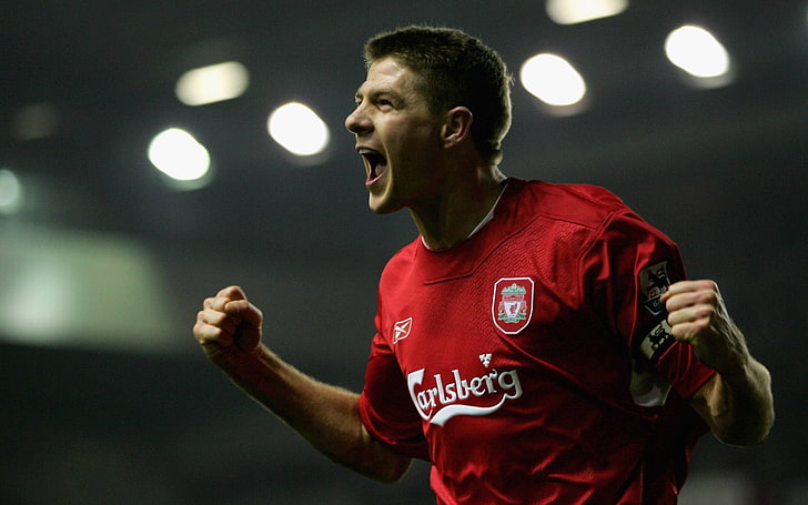 gerrard, steven, one person, mouth, mouth open, illuminated, HD wallpaper
