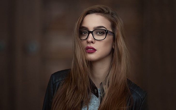 hot girl pic 1920x1200, eyeglasses, young adult, hair, long hair, HD wallpaper