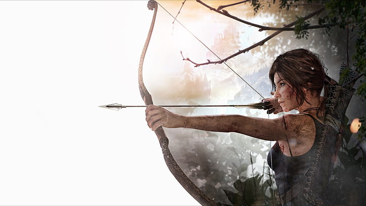 Lara Croft, Rise of the Tomb Raider, use bow, HD wallpaper