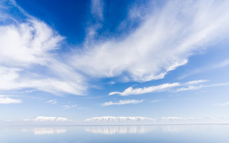 blue sea, Linux, Ubuntu, GNOME, sky, cloud - sky, tranquility