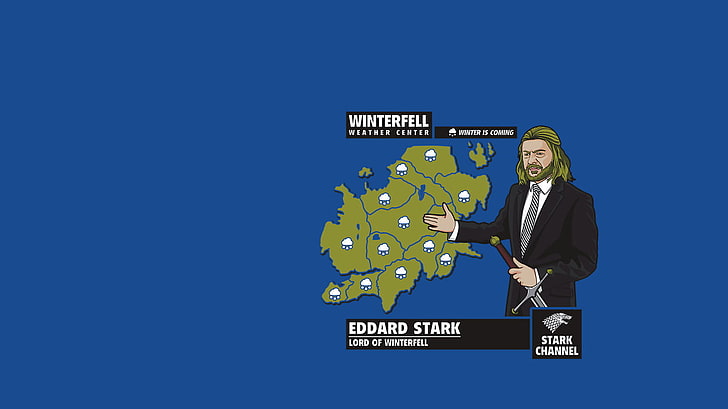 man holding sword weather caster, Ned Stark, Game of Thrones, HD wallpaper