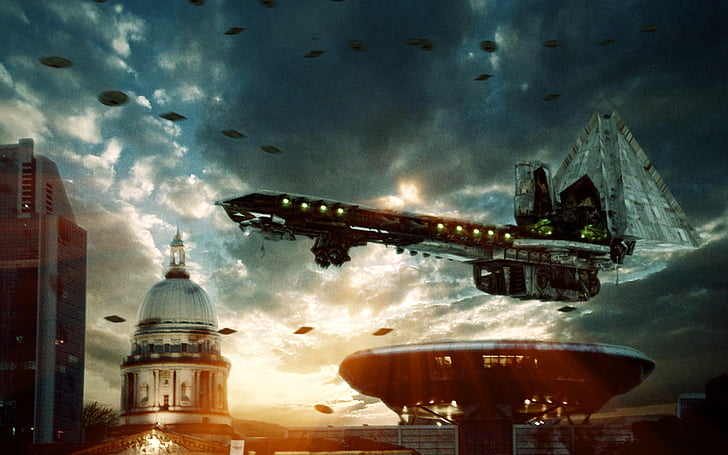 Sci Fi, Spaceship, Alien, Invasion, HD wallpaper