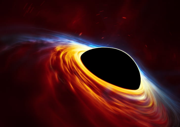Supermassive black hole, Accretion disk, Burst of light, Supernova, HD wallpaper