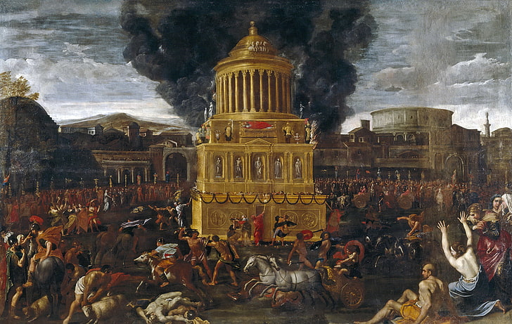 picture, history, genre, mythology, Domenichino, The Funeral Of The Roman Emperor