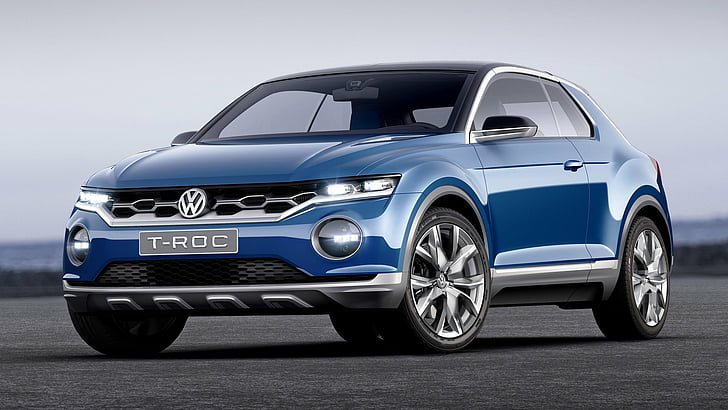 Volkswagen, Volkswagen T-Roc, Blue Car, Concept Car, SUV, HD wallpaper