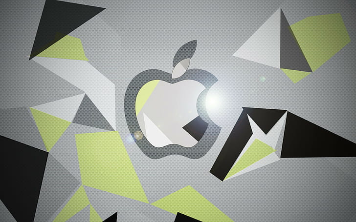 apple, graphics backgrounds, photoshop, hi-tech, green, black, HD wallpaper