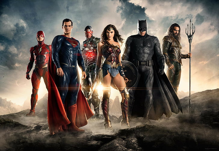 Justice League, Wonder Woman, Flash, Superman, Aquaman, Batman, HD wallpaper