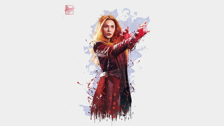 scarlet witch, avengers infinity war, 2018 movies, 4k, artwork, HD wallpaper