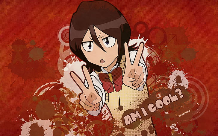 Hd Wallpaper Abstract Anime Am I Cool Anime Bleach Hd Art Red Rukia Wallpaper Flare