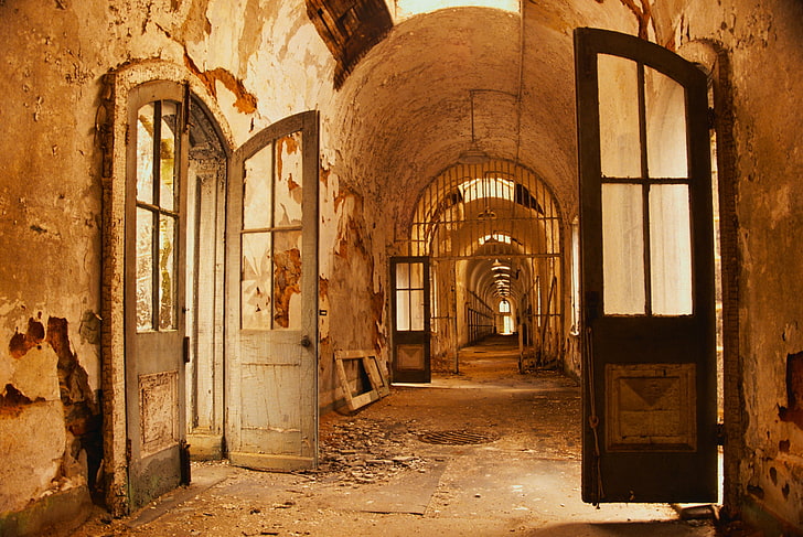 abandoned, hospital, prisons, apocalyptic, architecture, built structure, HD wallpaper