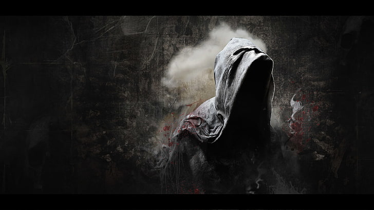 Assassin's Creed wallpaper, dark, minimalism, death, hoods, digital art