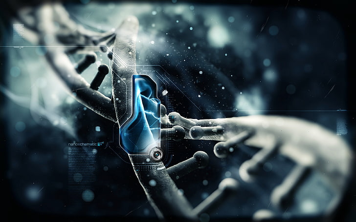illustration of cells, DNA, Crysis, technology, close-up, indoors, HD wallpaper