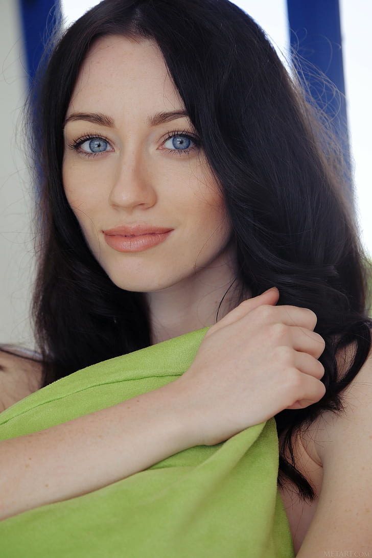 black hair, Zsanett Tormay, blue eyes, MetArt Magazine, HD wallpaper