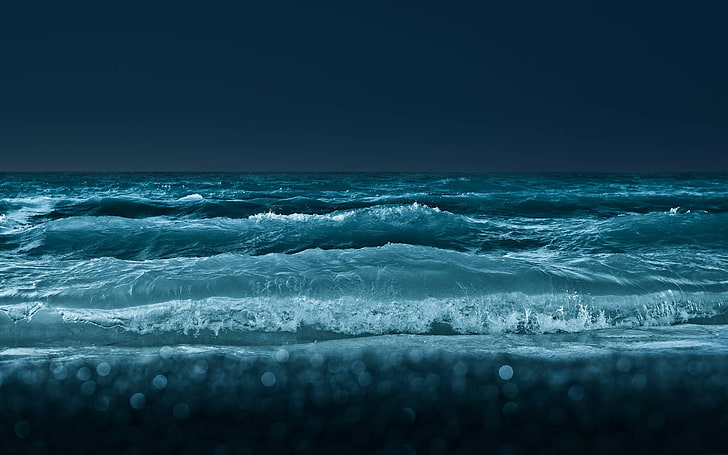 landscape photo of shoreline, waves, water, sea, nature, motion, HD wallpaper