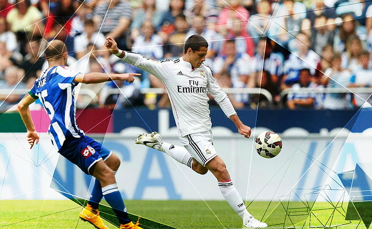 men's white soccer shirt, Real Madrid, Chicharito, Javier Hernandez, HD wallpaper