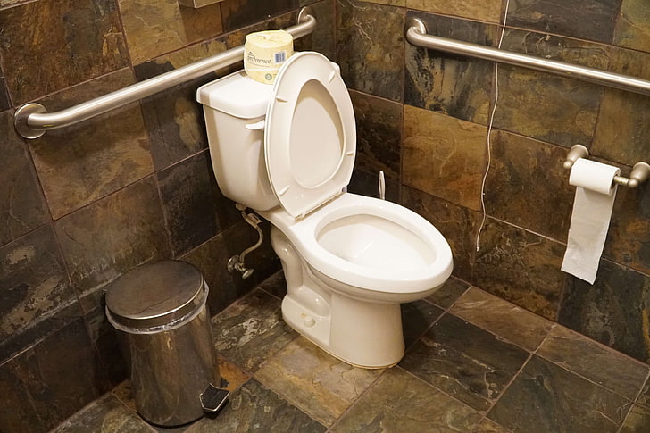 bathroom, toilet, toilet paper, toilet bowl, hygiene, domestic bathroom, HD wallpaper