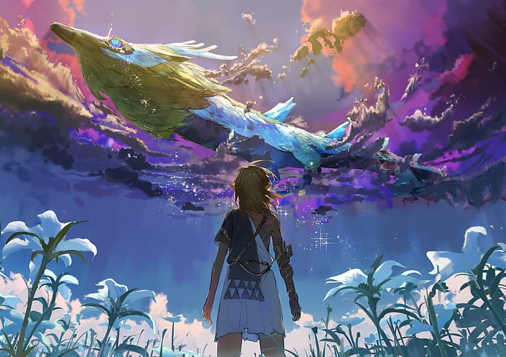 The Legend of Zelda: Tears of the Kingdom, Link, Nintendo, white flowers