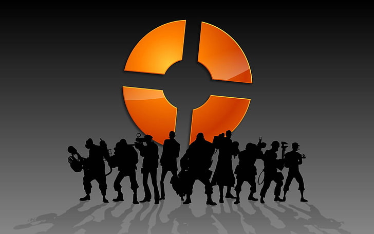Team Fortress character silhouette, video games, Team Fortress 2