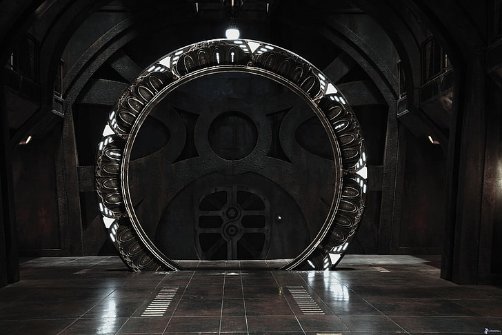 black marble tile flooring, Stargate Universe, photography, science fiction, HD wallpaper