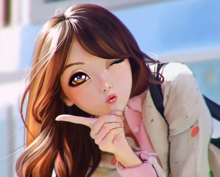 Hd Wallpaper Anime Anime Girls Fingers Face Eyes Lips Hair Winking Wallpaper Flare It turns your face into the likeness of an anime character—and the results are pretty wild. anime anime girls fingers face eyes
