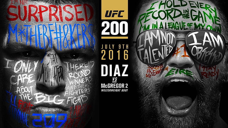 UFC Diaz vs McGregor 2 advertisement, mma, Conor McGregor, Nate Diaz, HD wallpaper