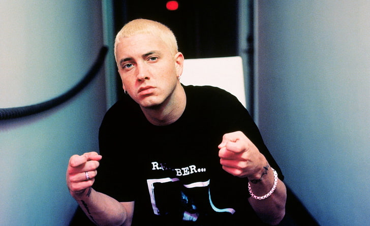 Eminem, Eminem digital wallpaper, Music, Others, one person, indoors