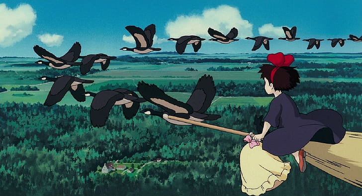 Studio Ghibli, Kiki's Delivery Service, anime, anime girls, HD wallpaper
