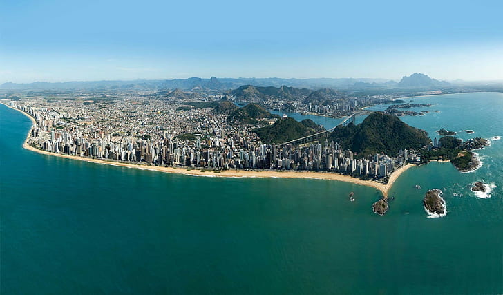 brazil, city, Cityscape, photography, sea, Vila Velha, water, HD wallpaper