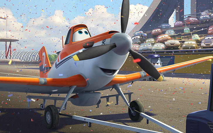 Planets, Walt Disney animation, cars airplane character, wings, HD wallpaper
