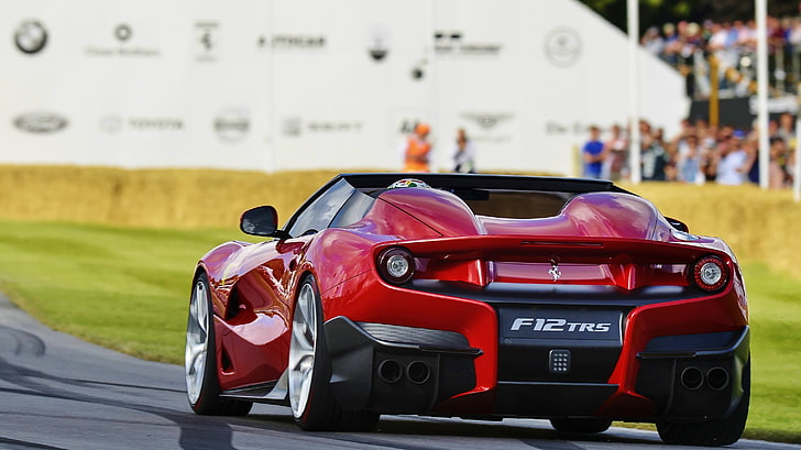 red and black coupe, Ferrari, F12, F12 Berlinetta , car, mode of transportation, HD wallpaper