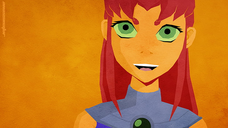 red haired cartoon character, Teen Titans, Starfire, Koriand'r, HD wallpaper