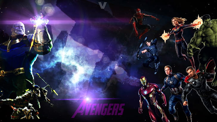 Avengers edgame, Hulk, Spider-Man, Hawkeye, Ronin, HD wallpaper