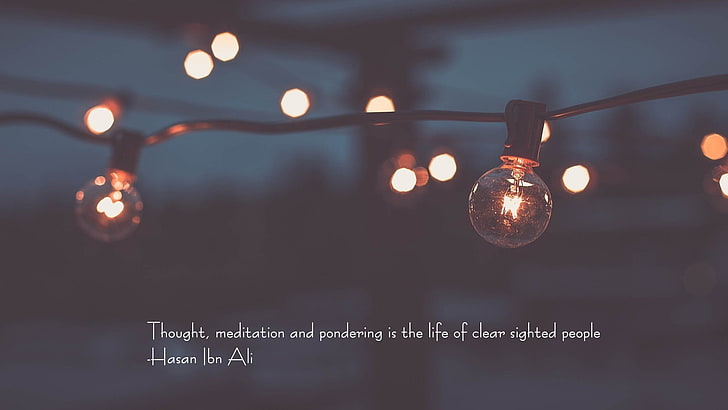 black string light bulb, Islam, Hasan Ibn Ali, Imam, quote, Imam Hasan, HD wallpaper