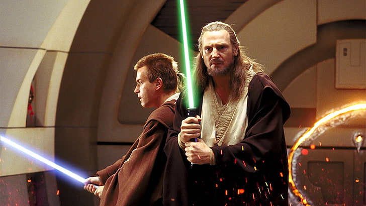 star wars episode i the phantom menace, two people, males, adult