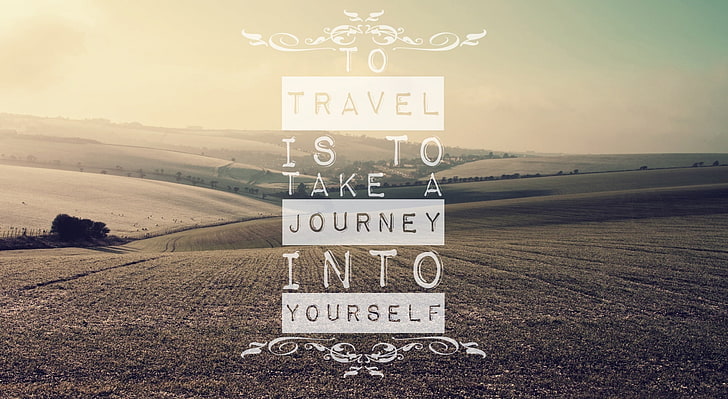 Traveling Quote, plain with text overlay, Artistic, Typography, HD wallpaper