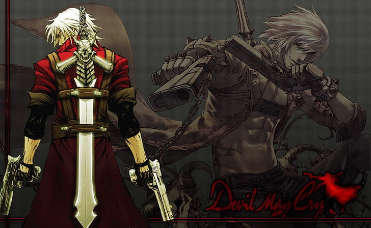 anime, Dante, demon, Devil May Cry, DmC: Devil May Cry, gun, HD wallpaper