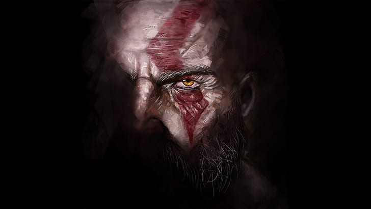 kratos, god of war 4, games, hd, artwork, artist, digital art HD wallpaper