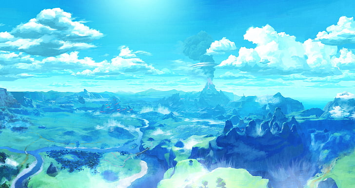 mountain and trees animated photo, The Legend of Zelda: Breath of the Wild, HD wallpaper