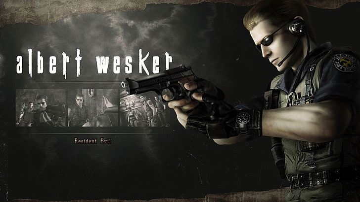 soldier holding pistol illustration, Resident Evil HD Remaster