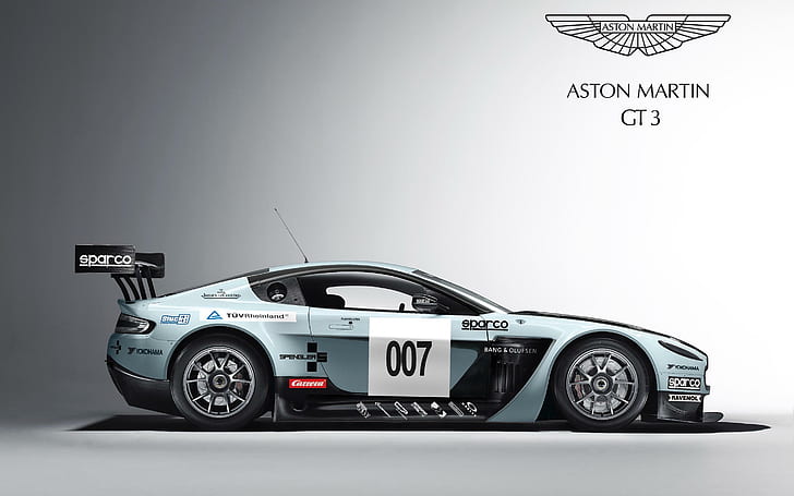 Aston Martin V12 Vantage GT3 3, grey and black aston martin gt3 stock car 007, HD wallpaper
