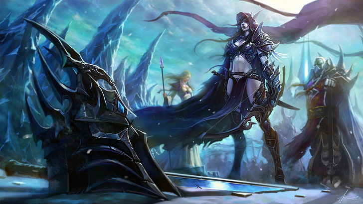 girl game character graphic,  World of Warcraft, Sylvanas Windrunner, HD wallpaper