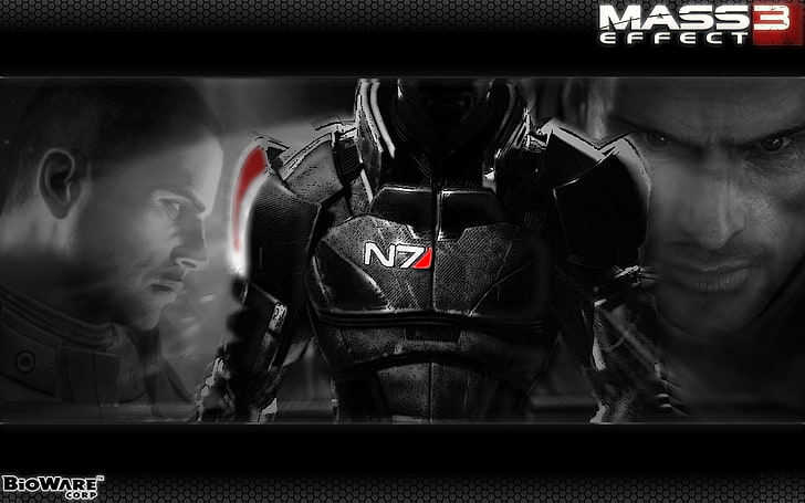Mass Effect 3 wallpaper, shepard, face, armor, sport, men, strength