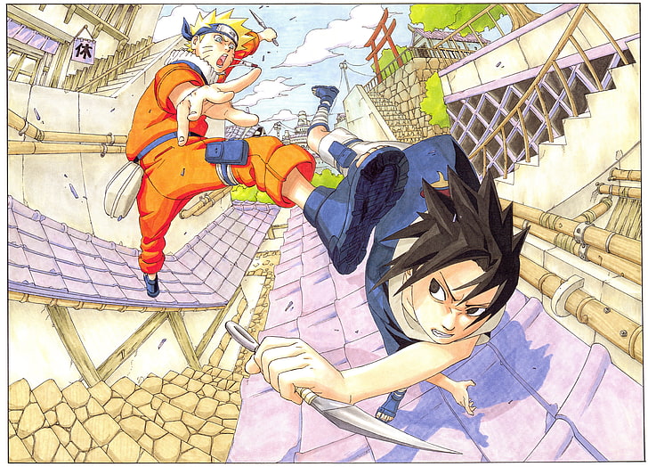 baby's blue and yellow carrier, Naruto Shippuuden, Masashi Kishimoto