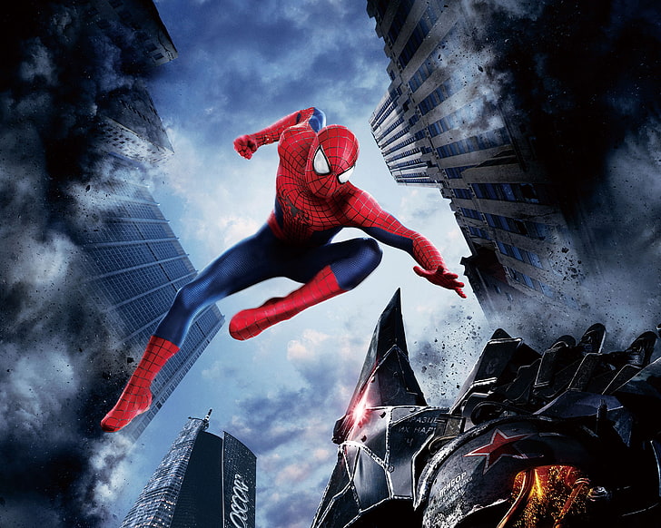 Marvel Spider-Man digital wallpaper, red, Action, Fantasy, Amazing, HD wallpaper