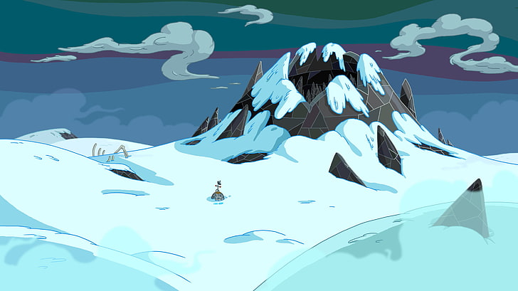 HD wallpaper: mountain covered by snow cartoon illustration, Adventure Time  | Wallpaper Flare